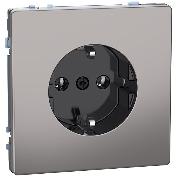 Merten SCHUKO-Steckdose nickelmet mit Steckklemmen MEG2301-6050